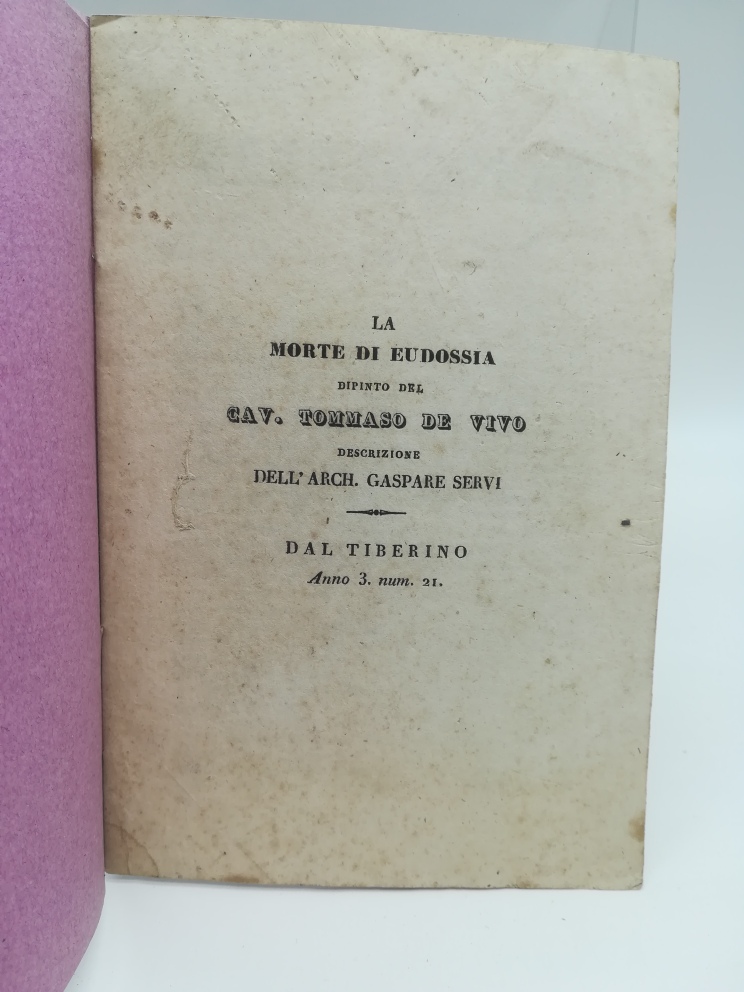 La morte di Eudossia. Dipinto del cav. Tommaso De Vivo